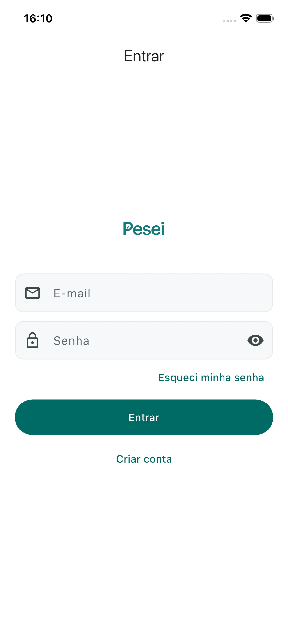 Tela 1 do aplicativo Pesei